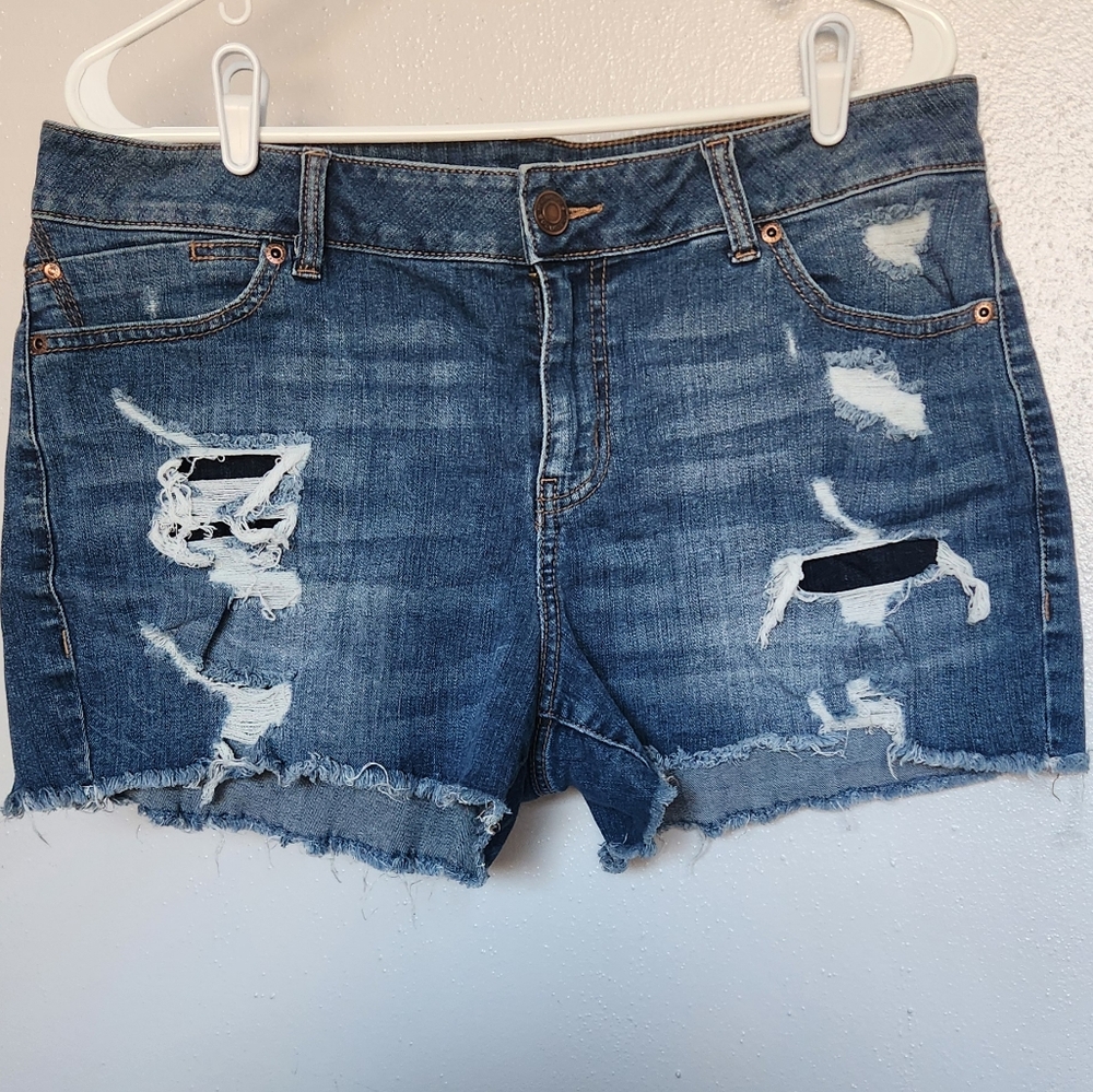 Distressed Denim Shorts